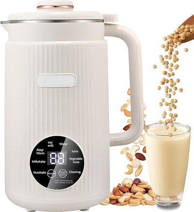 8-in-1 Nut Milk Maker, 41 Oz Soy Milk Maker Machine With 10 Blades, For Homemade Oat, Nut, Soy, Juice, Milkshake, Rice Cereal, Plant-Based Beverages With Self-Cleaning, Boil Water, 12-Hour Delay