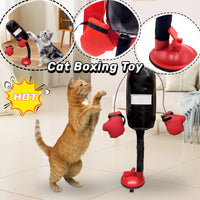Interactive Cat Boxing Toy with Gloves & Suction Base