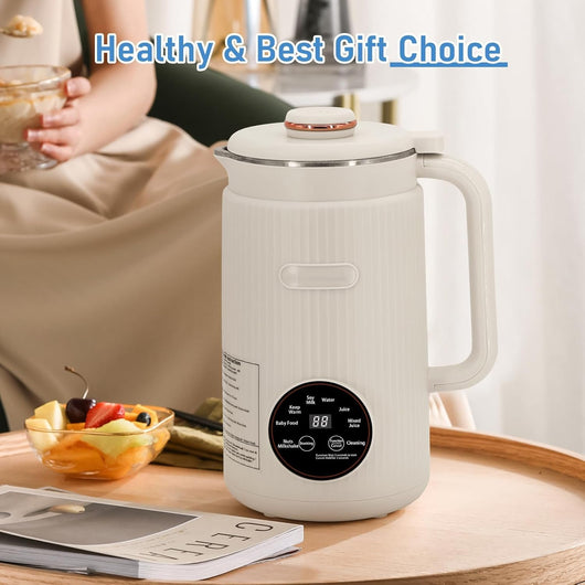 8-in-1 Nut Milk Maker, 41 Oz Soy Milk Maker Machine With 10 Blades, For Homemade Oat, Nut, Soy, Juice, Milkshake, Rice Cereal, Plant-Based Beverages With Self-Cleaning, Boil Water, 12-Hour Delay