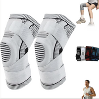 Sports silicone knee pad  pressure strap support