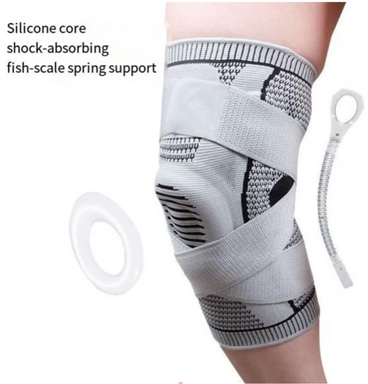 Sports silicone knee pad  pressure strap support