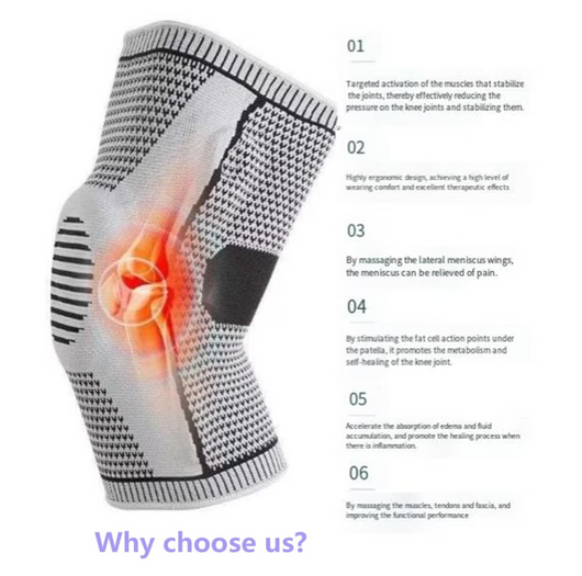 Sports silicone knee pad  pressure strap support
